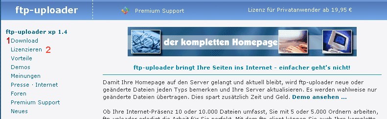 Ecran de chargement de ftp-uploader1.4.